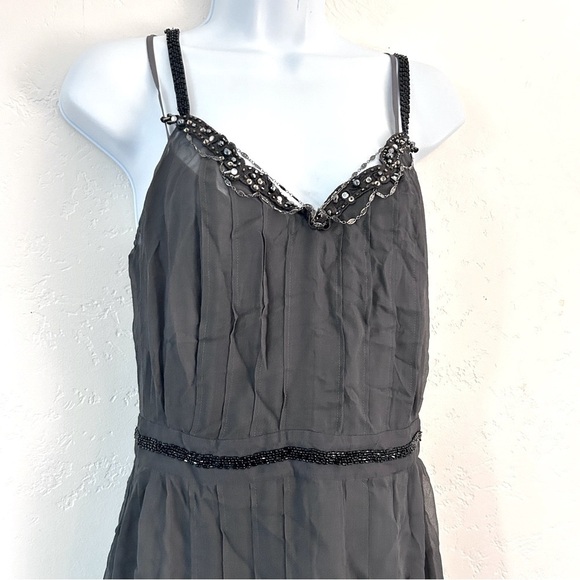 Y2K Silk Midi Beaded Sheath Slip Dress Fairy Grunge SZ 6 NWT Muse Boston Proper - Picture 4 of 11